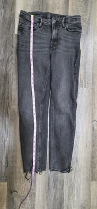 All Saints 27 Black Roxanne Jeans Raw Hem High-Rise Skinny Women Distressed - Picture 9 of 11